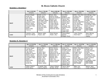 November & December 2012 - St. Bruno Catholic Church