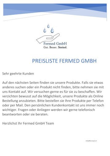 Preisliste Fermed GmbH