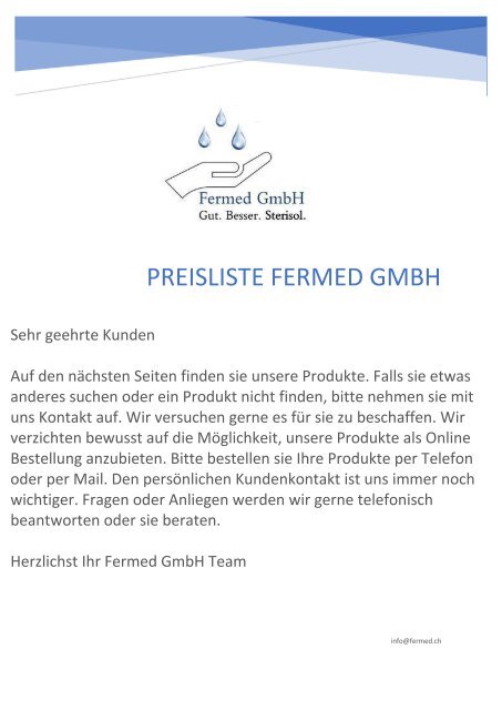 Preisliste Fermed GmbH