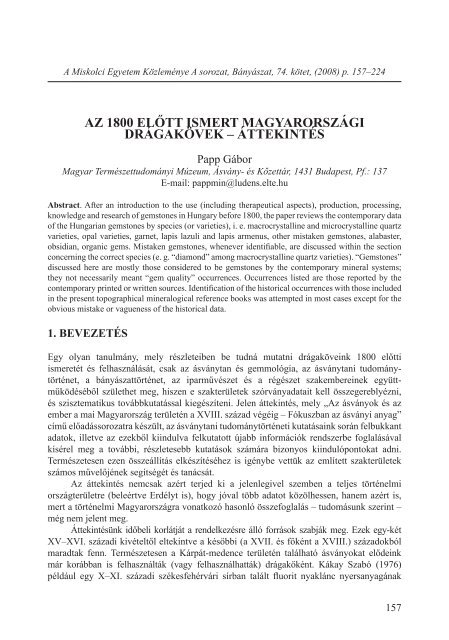 teljes cikk (pdf) - Magyar Természettudományi Múzeum