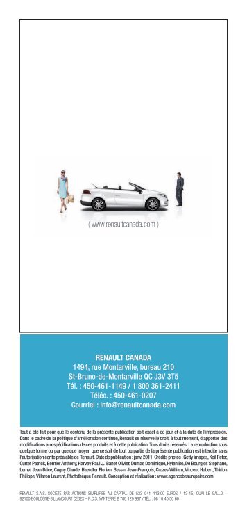 RENAULT CANADA 1494, rue Montarville, bureau 210 St-Bruno-de ...