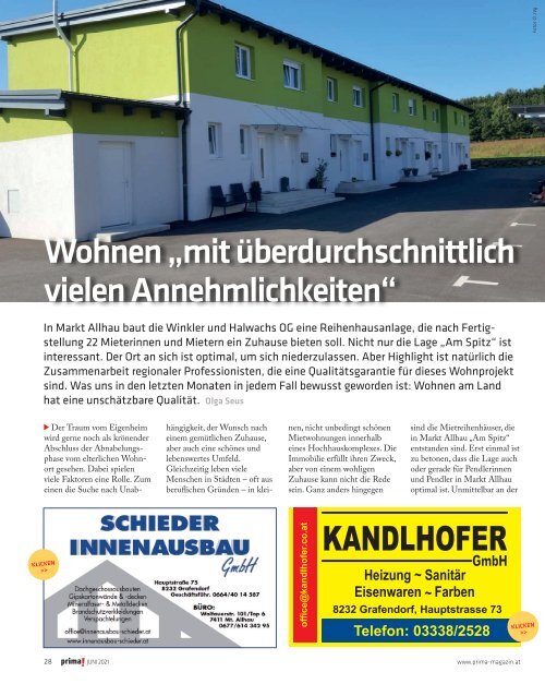 Prima Magazin - Ausgabe Juni 2021