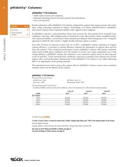 Small Particle HPLC Columns - Cp-Analytica