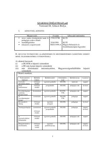 SZAKMAI ÖNÉLETRAJZ.pdf Veressné Dr. Gönczi Ibolya - Debreceni ...