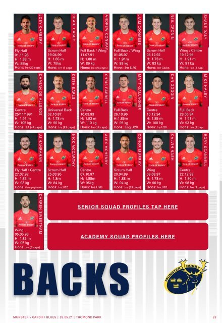 Munster Rugby v Cardiff Blues Match Programme