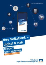 Geschäftsbericht 2020 Volksbank Olpe Wenden Drolshagen