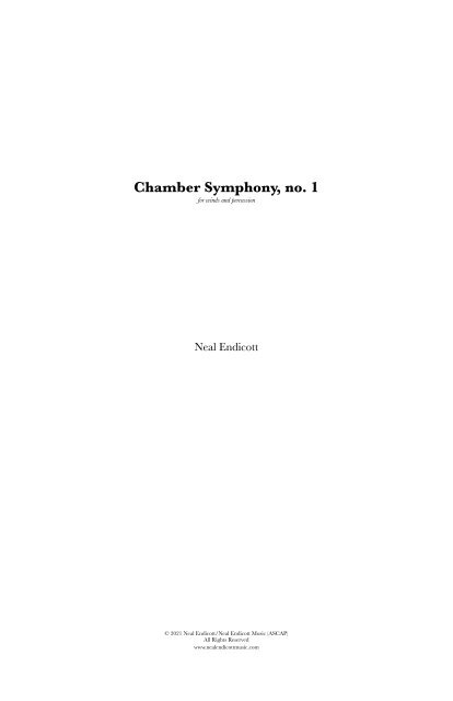 Chamber Symphony no 1 