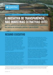 A EITI: qual seu potencial para aprimorar a transparência e a governança dos setores da mineração, petróleo e gás no Brasil?