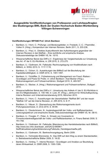 Publikationsliste - DHBW Villingen-Schwenningen