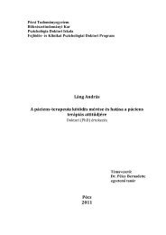 Láng András A páciens-terapeuta kötődés mérése és hatása a ...