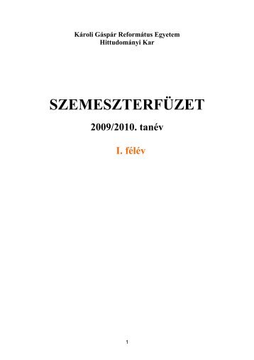 V. MA – levelező szak - Károli Gáspár Református Egyetem