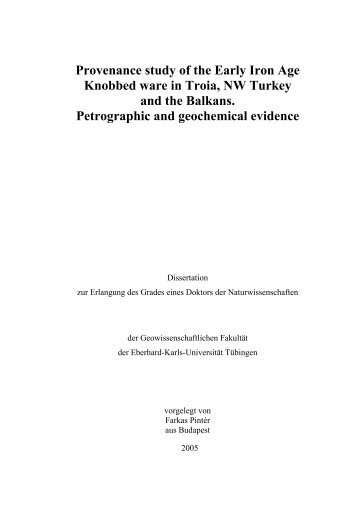 Provenance study of the Early Iron Age Knobbed ware in Troia, NW ...