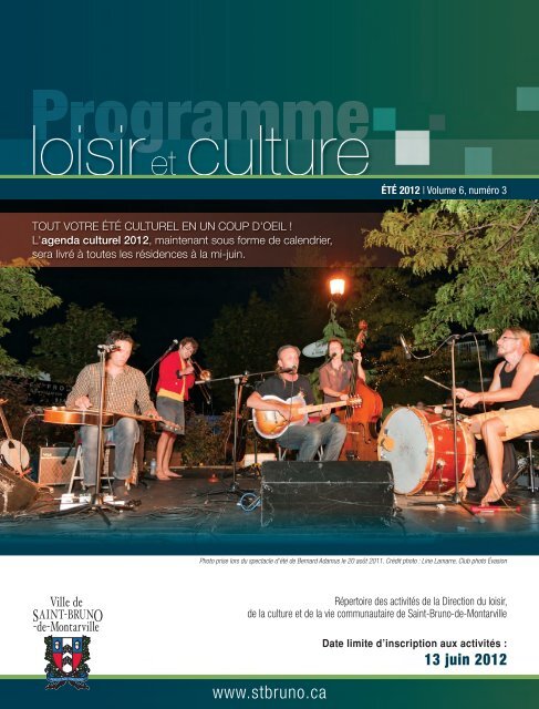 Programme Loisir et culture - été 2012 - Ville de Saint-Bruno-de ...