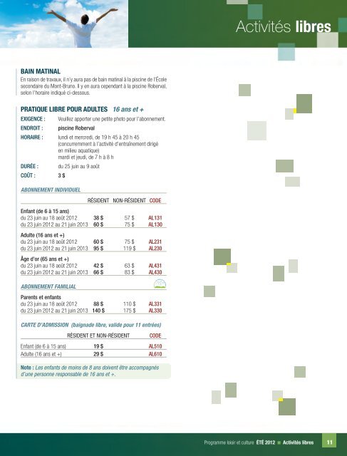 Programme Loisir et culture - été 2012 - Ville de Saint-Bruno-de ...