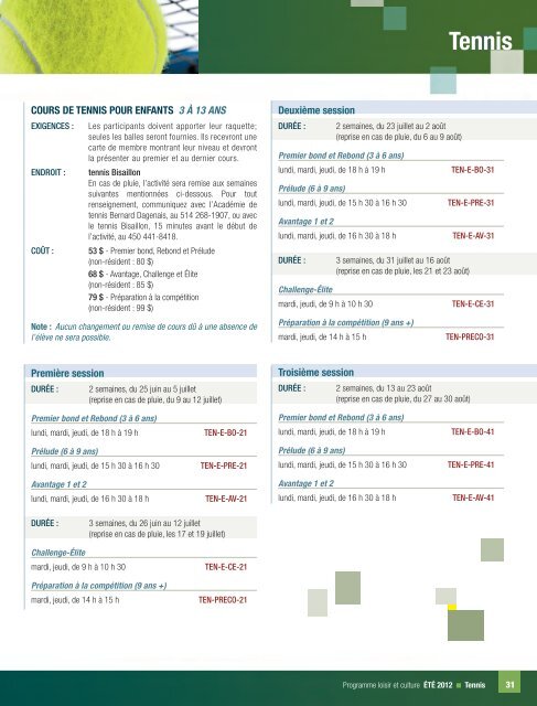 Programme Loisir et culture - été 2012 - Ville de Saint-Bruno-de ...