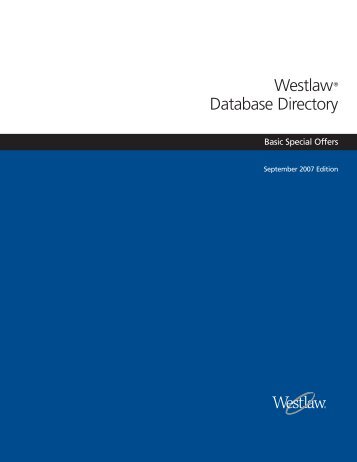 Westlaw® Database Directory