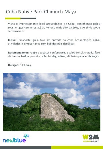 Folleto  Excursiones VO Newblue PT Coba Native Park Chimuch Maya