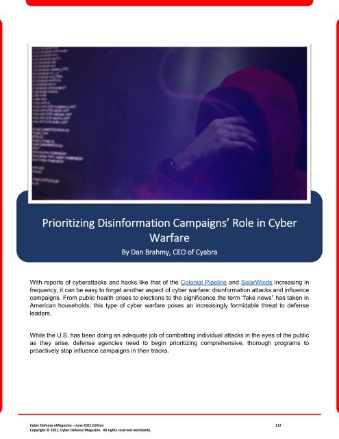 Cyber Defense eMagazine June 2021 Edition