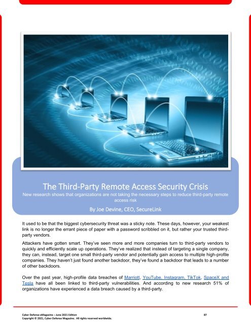 Cyber Defense eMagazine June 2021 Edition