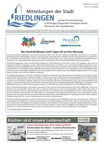 Amtliches Mitteilungsblatt Riedlingen 02.06.2021
