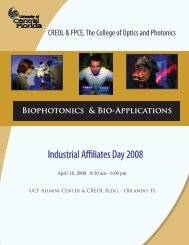 Biophotonics & Bio-Applications - CREOL - University of Central ...