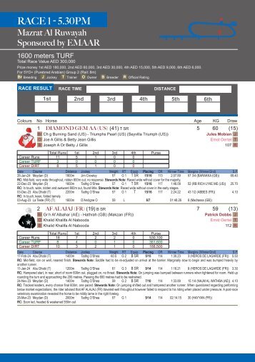 Raceprogram Dubai/Meydan - Carnival 2024