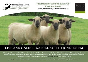 Hampshire Down Sheep Breeders Association - Prem Sales Catalogue - June 2021