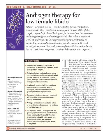 Androgen therapy for low female libido - menopausaitaliana.it