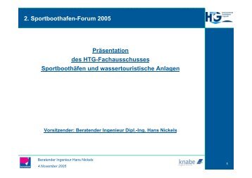 2. Sportboothafen-Forum 2005 Präsentation des HTG-Fachausschusses ...
