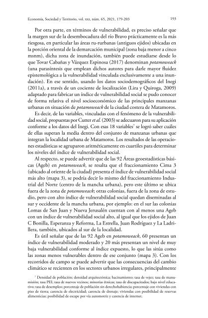 Revista Economía, Sociedad y Territorio vol XX num 65