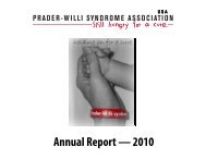 2010 Annual Report FINAL.pub - Prader-Willi Syndrome Association