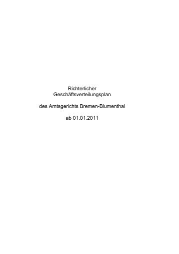 Geschäftsverteilung Richter ab 01.01.2011 - Amtsgericht Blumenthal ...