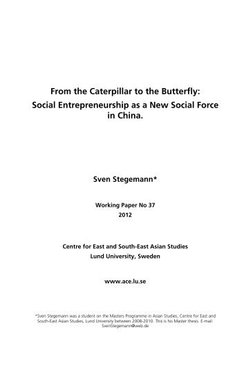 From the Caterpillar to the Butterfly: Social Entrepreneurship as a ...