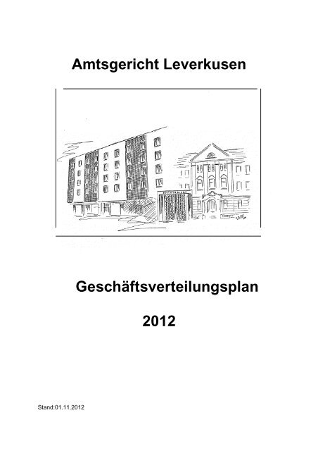 Amtsgericht Leverkusen Geschäftsverteilungsplan 2012