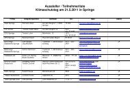 Aussteller / Teilnehmerliste Klimaschutztag am 21.5 ... - Stadt Springe