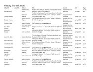 History Journals Index - Woodward Academy