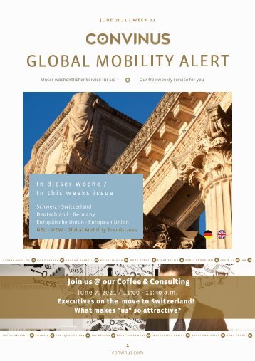 CONVINUS Global Mobility Alert Week 22