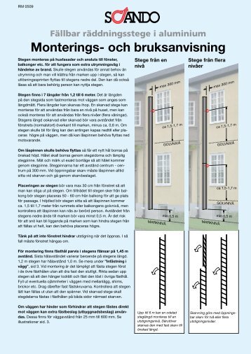 Monterings- och bruksanvisning - Scando