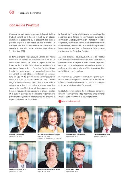 Swissmedic RAPPORT D’ACTIVITÉ 2020