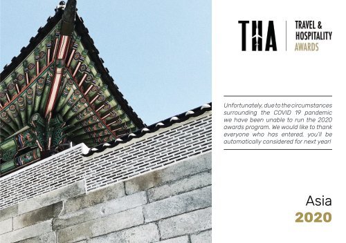 Travel & Hospitality Awards | Asia 2020 | www.thawards.com