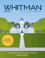 Whitman College International Student Welcome Guide Fall 2021