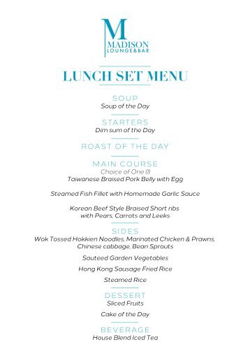 Madison Lunch Set Menu Day 2