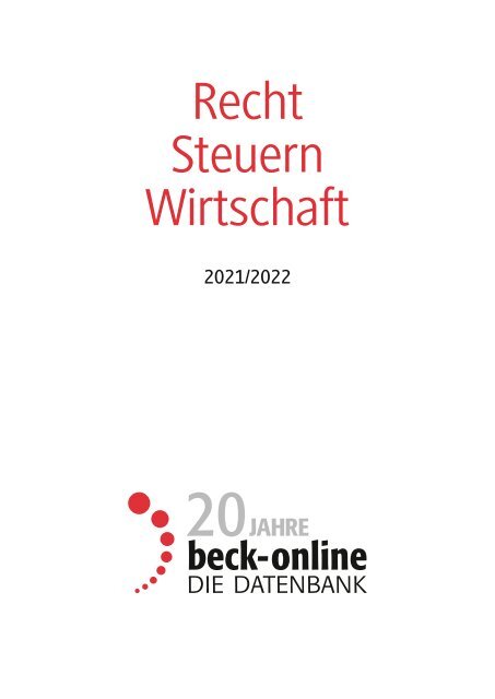 beck-online Verzeichnis 2021/2022