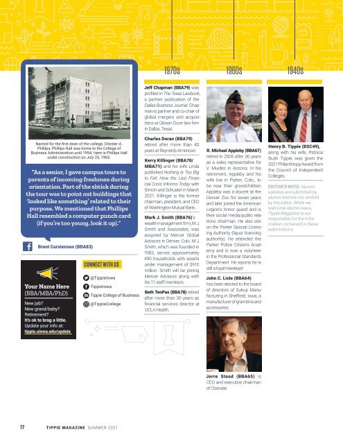 Tippie Magazine (Summer 2021) - Tippie College of Business