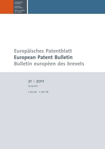 Bulletin 2011/21 - European Patent Office