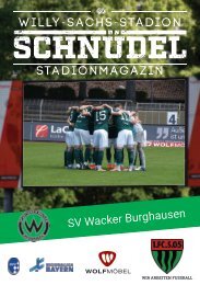 SCHNÜDEL Stadionmagazin Ligapokal Trostrunde Finale SV Wacker Burghausen