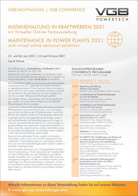 VGB POWERTECH 5 (2021) - International Journal for Generation and Storage of Electricity and Heat