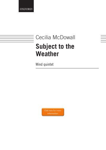 Cecilia McDowall - Subject to the Weather