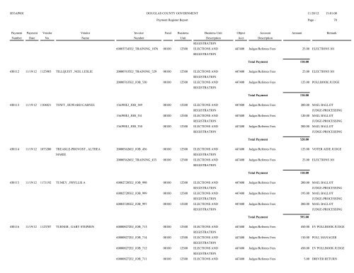 Account Spending Analysis Detail Report - Douglas County