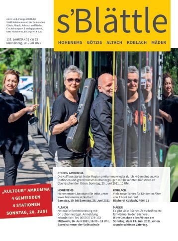 s'Blättle Nr. 23 - Do, 10. Juni 2021